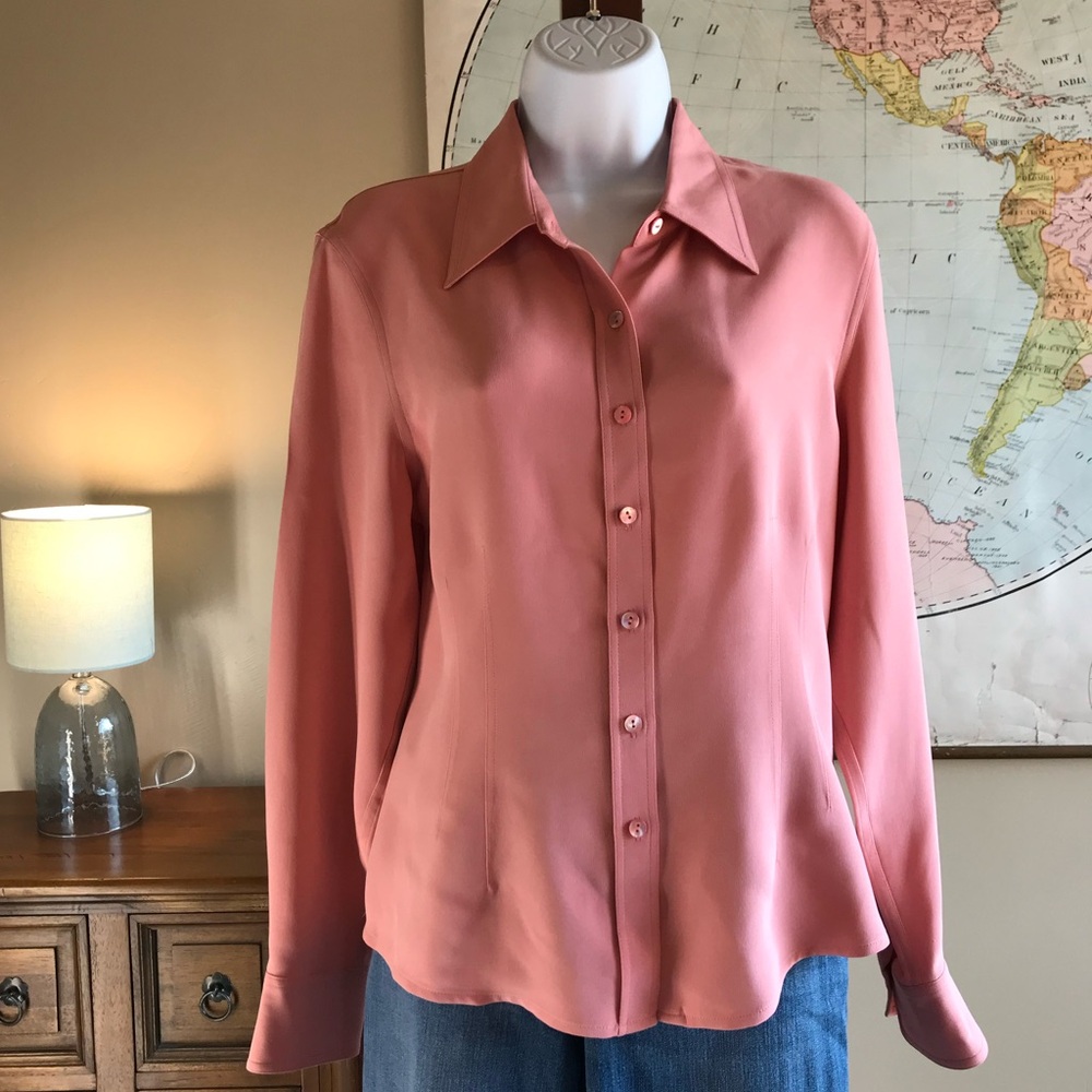 Talbots Rose Silk Shirt